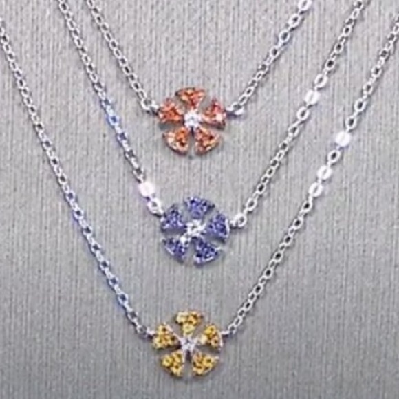 HSN COLLEEN LOPEZ Jewelry - HSN Colleen Lopez 0.40ctw Multigem Flower Layered Sterling Silver 18" Necklace